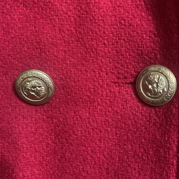 Original Doren Girl Coat Red / Navy Gold rope trim size 6x 100% wool - Picture 4 of 12